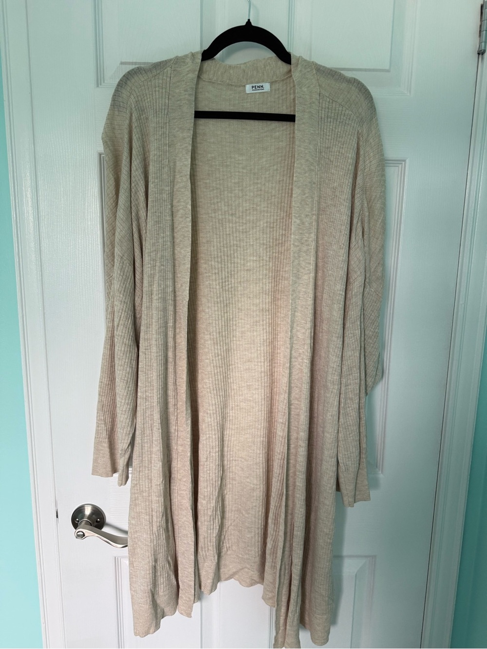 Penningtons Beige Open-Front Ribbed Cardigan